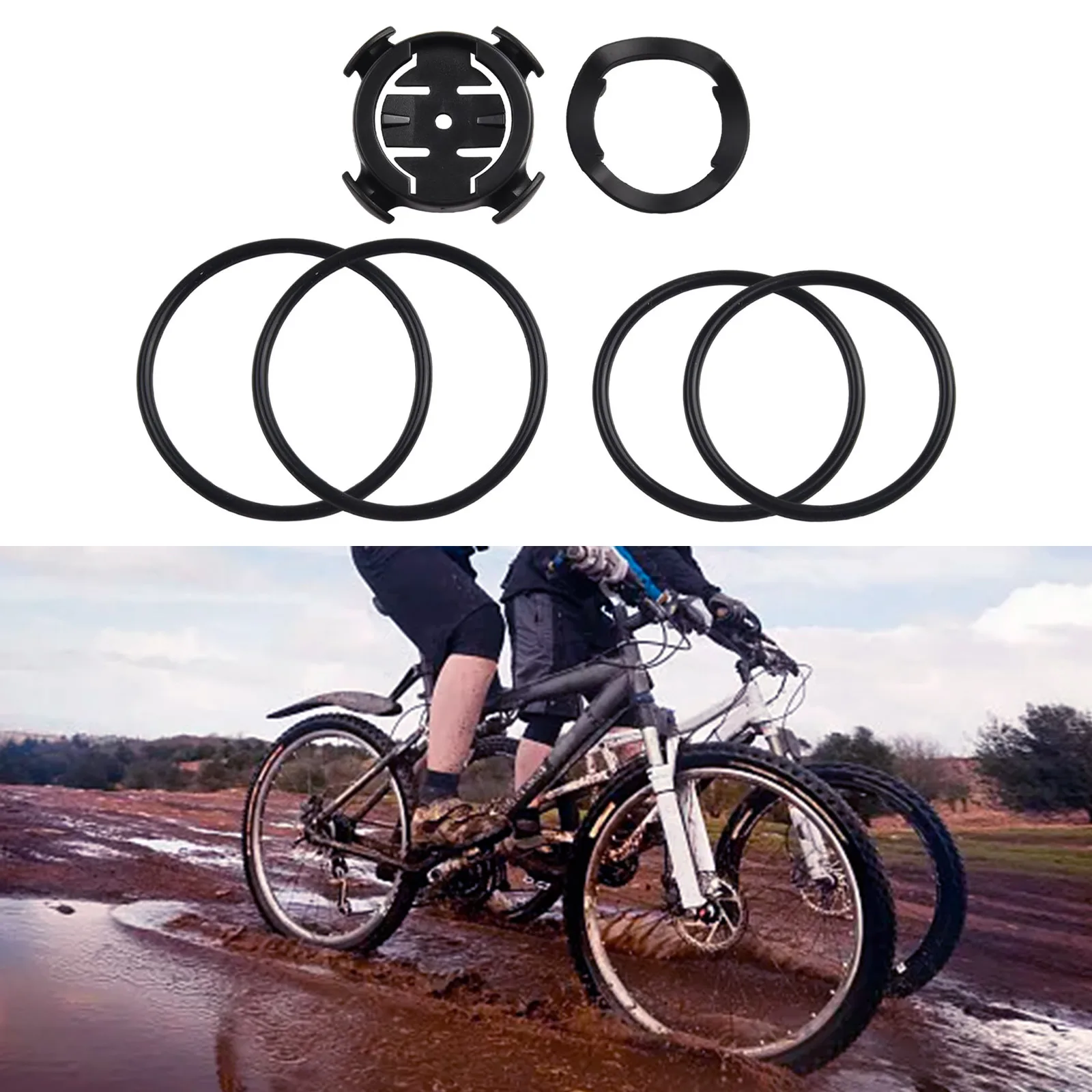 

1pc Bicycle Computer Mount For Garmin Secure Quarter Turn Design ABS+Rubber Black Mountain Road Bike Accessories