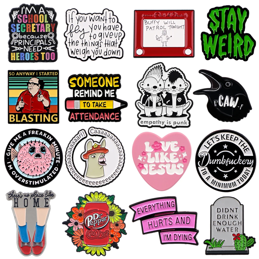 Quotations Series Enamel Pin Brooch for Backpacks and Accessories
