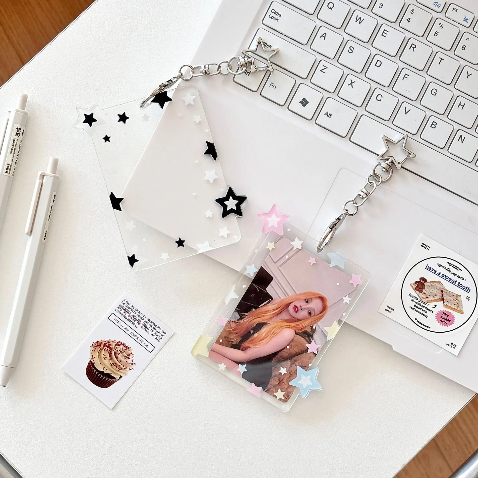 Kpop Y2k Acrylic Photocard Holder Keychain 8*10cm Credit ID Bank Card Student ID Badge Holder Girls Card Sleeves 2