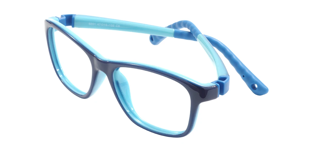 Silicone Flexible Square Blue Light Blocking Glasses For Kids