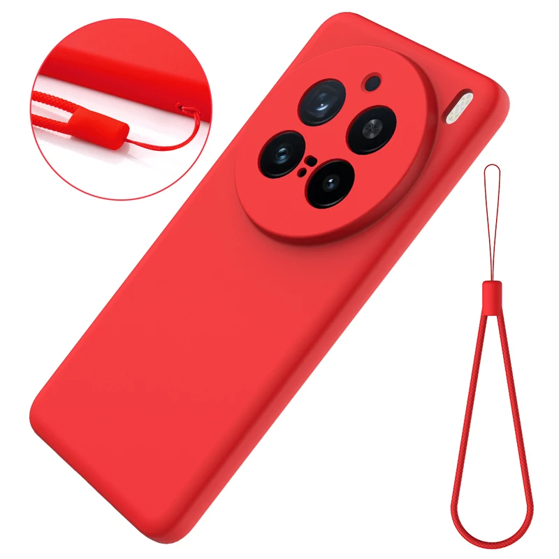 Soft Premium Liquid Silicone Case with Flocking Interior and Strap - Enhanced Protection and Style