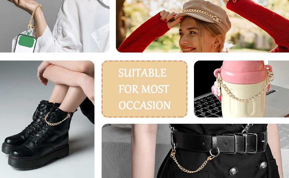 2pcs Purse Extender Chain DIY Chain Accessories for Shoulder Crossbody Bag Sling Purse Handbag Clutch Purse Phone Case