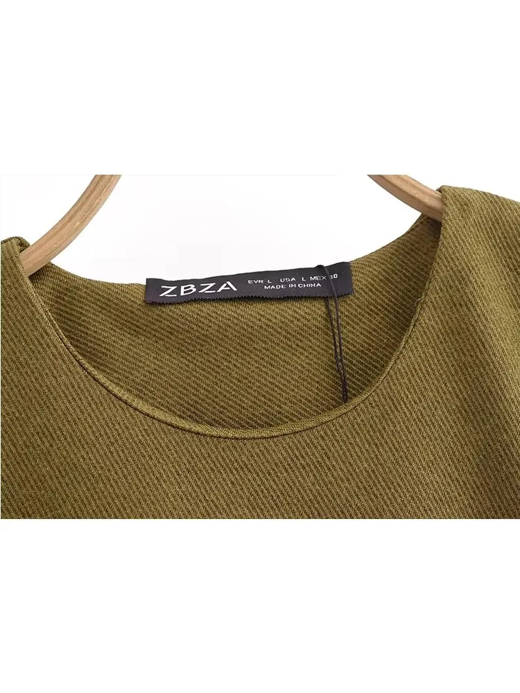 فستان نسائي أنيق أخضر نحيف ميدي موضة ربيع وصيف 202...