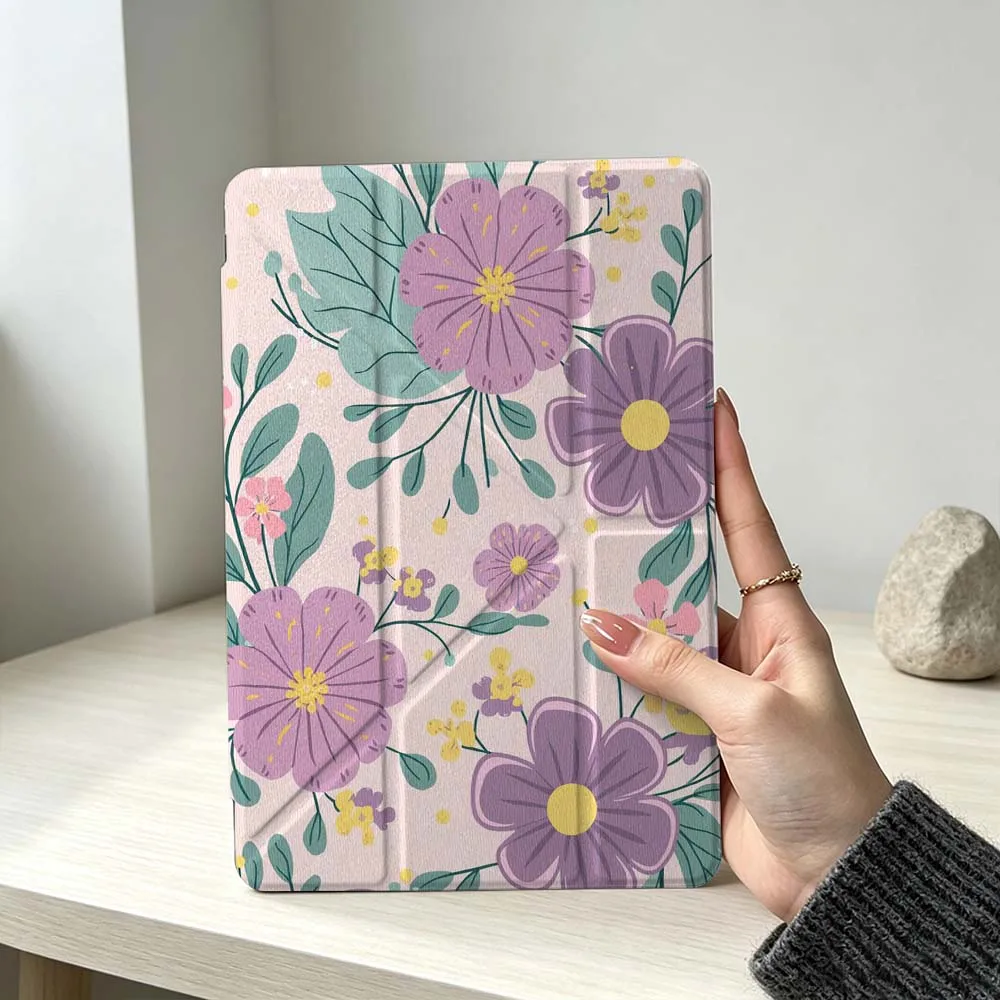 Luxurious Beautiful Flowers Soft Foldable Tablet Case