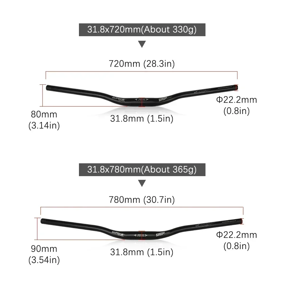 Bicycle Handlebar 720mm/780mm 31.8mm Aluminum Alloy Ergonomic Design Mountain Bike MTB For Cycling Accessories