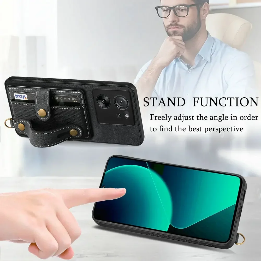 Leather Wallet Wristband Case with Card Holder