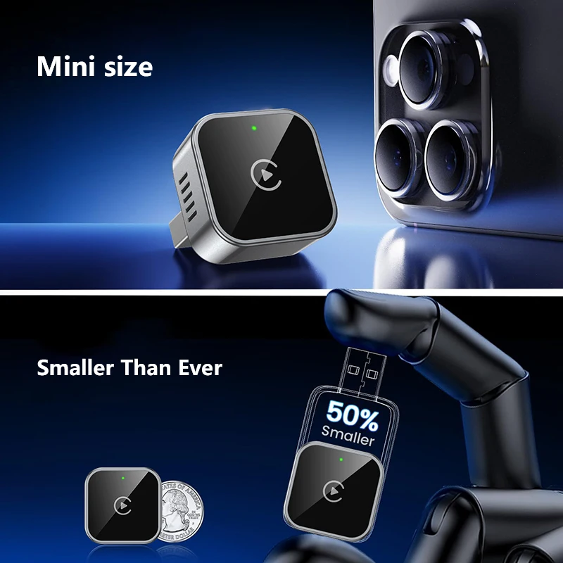 New Wireless CarPlay Android Auto Adapter USB Dongle Smart Mini Box Plug And Play Universal For VW Toyota Nissan Honda Ford Benz