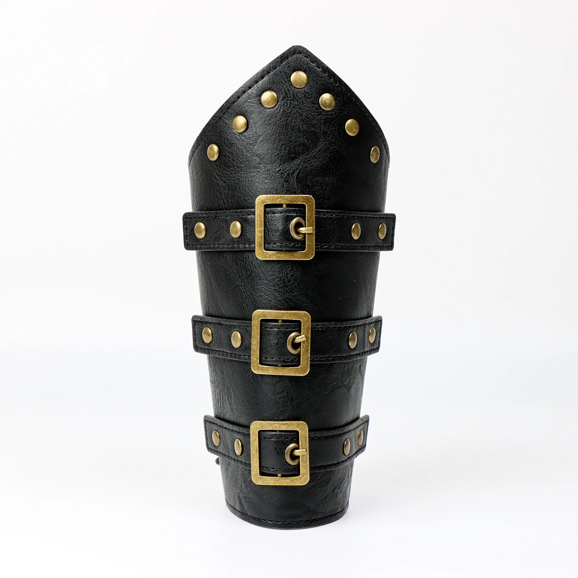 Viking Leather Gauntlet Arm Guard Bracer - Medieval Cosplay Wristband Armor