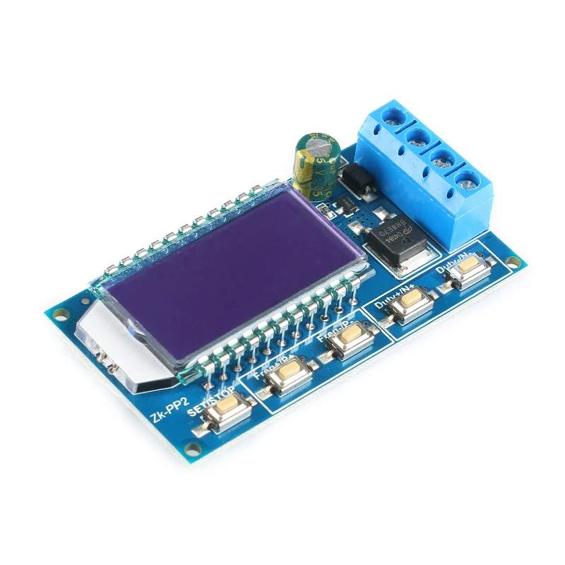 ZK-PP2K DC3.3-30V PWM Signal Generator 8A Dual Mode Motor Driver Module LCD PWM Pulse Frequency Duty Cycle Adjustable Module 6