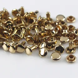 100 Sets of Double Cap Metal Rivets for Leather Craft and Accessories (Rose gold)