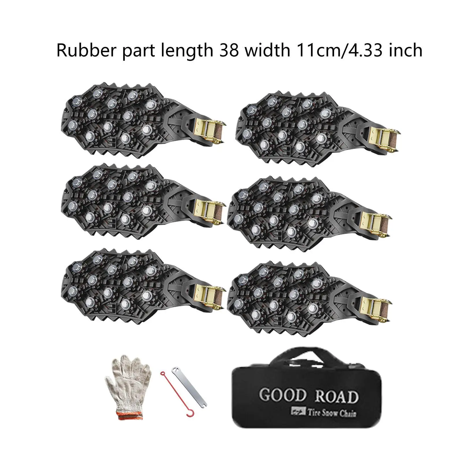 6x Snow Chains Trucks Mud Chain Sedans Outdoor Sports Anti Slip Tire Chains