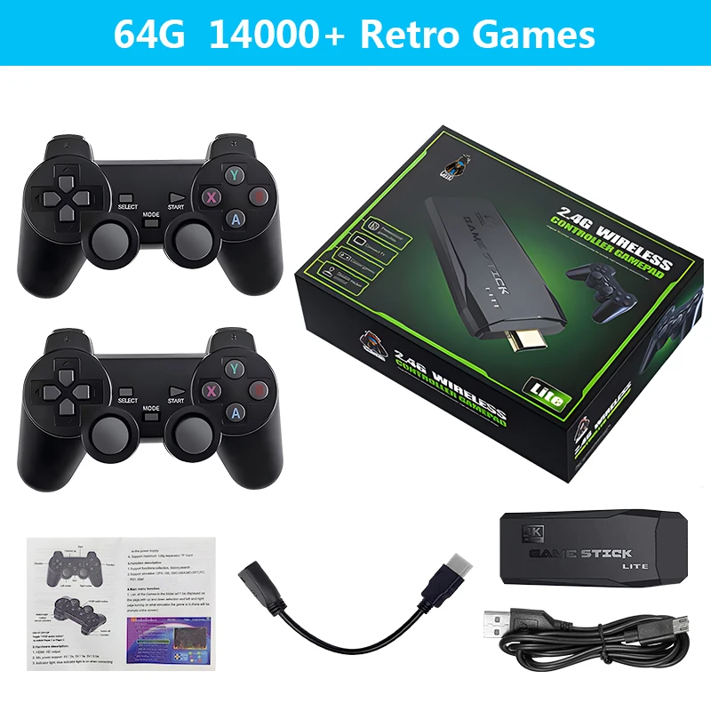 

New M8 Game Stick 4K 13000 Games HD Video Game Console for PS1/GBA/SEGA/MAME/SNES/FC Dendy Game Console Supports 10 Emulators