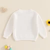 Suefunskry Family Matching Sweaters 1PC Mommy and Me Letter Embroidery Knitwear Long Sleeve Round Neck Warm Pullover Tops 3