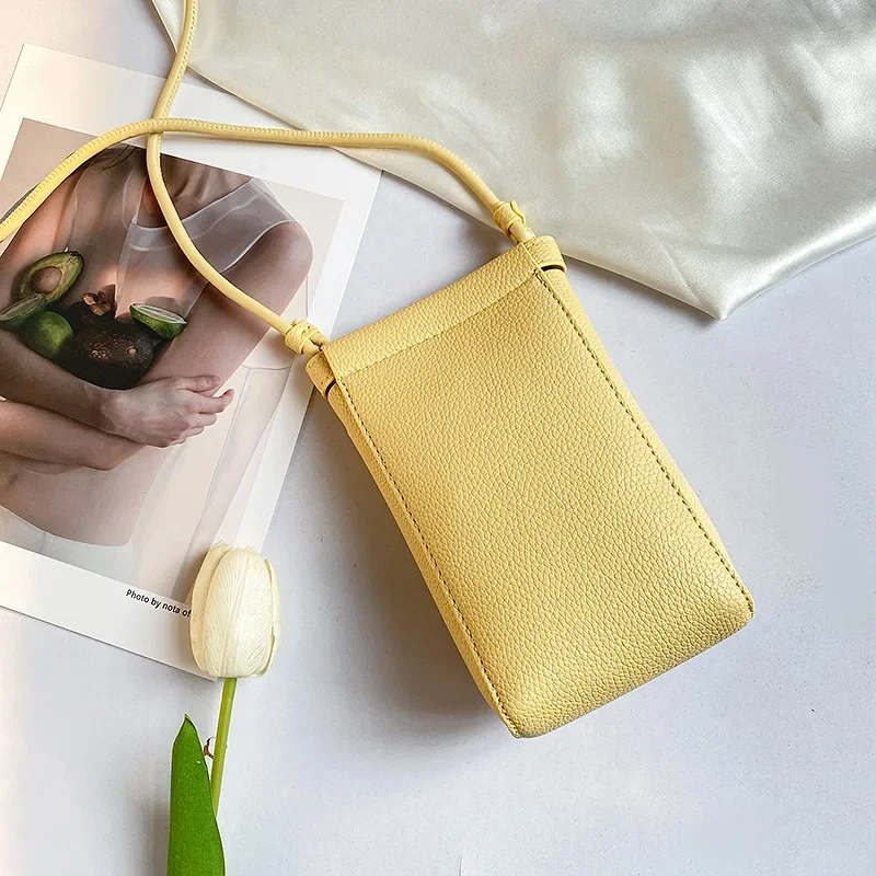 Fashion Simple Small Satchel Korean Vertical Mobile Phone Bag Mini Shoulder Bag Messenger Bag For Women 11