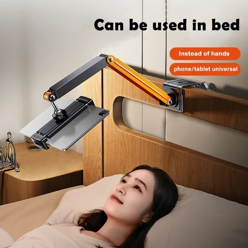 Eary Metal Clip Tablet Phone Holder Mount For Desk With 360 Rotatable Multi-Angle Adjustable Compatible For 4-13.5 Inch Devices