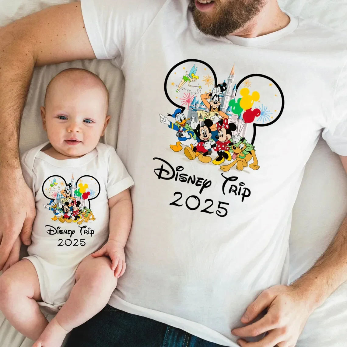 Disney Trip 2025 Family Matching Shirts Funny Mickey Minnie Tshirts Look Dad Mom Kids Tees Top First Disneyland Vacation Outfits 5