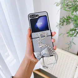Custodia per telefono in PU in pelle con cuore e fiocco, con protezione a cerniera e copertura antiurto