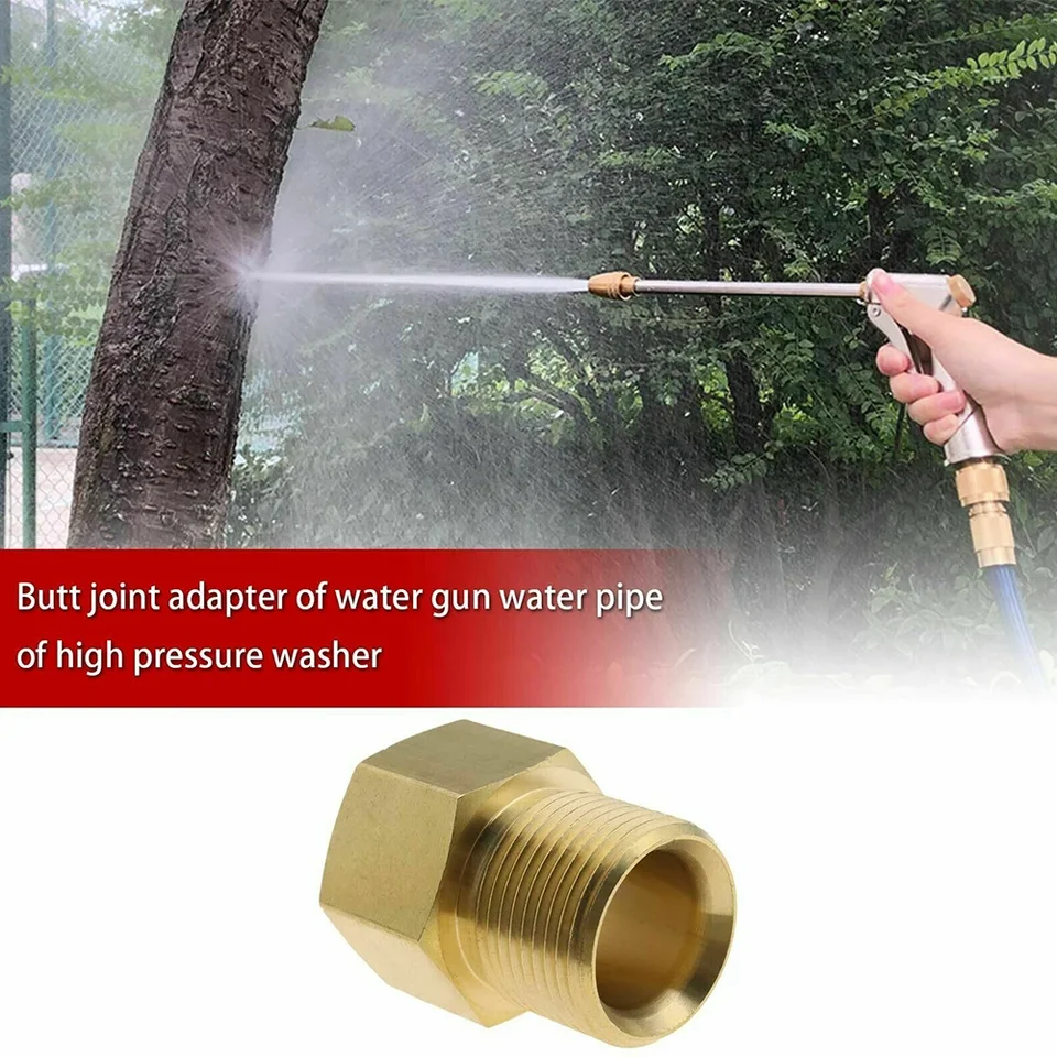 Adaptateur pour nettoyeur haute pression, adaptateur métrique 4500 PSI, accessoires en laiton M22 14mm femelle M22 15mm filetage mâle à Durable 34 Adaptateur pour nettoyeur haute pression, adaptateur métrique 4500 PSI, accessoires en laiton M22 14mm femelle M22 15mm filetage mâle à Durable 34