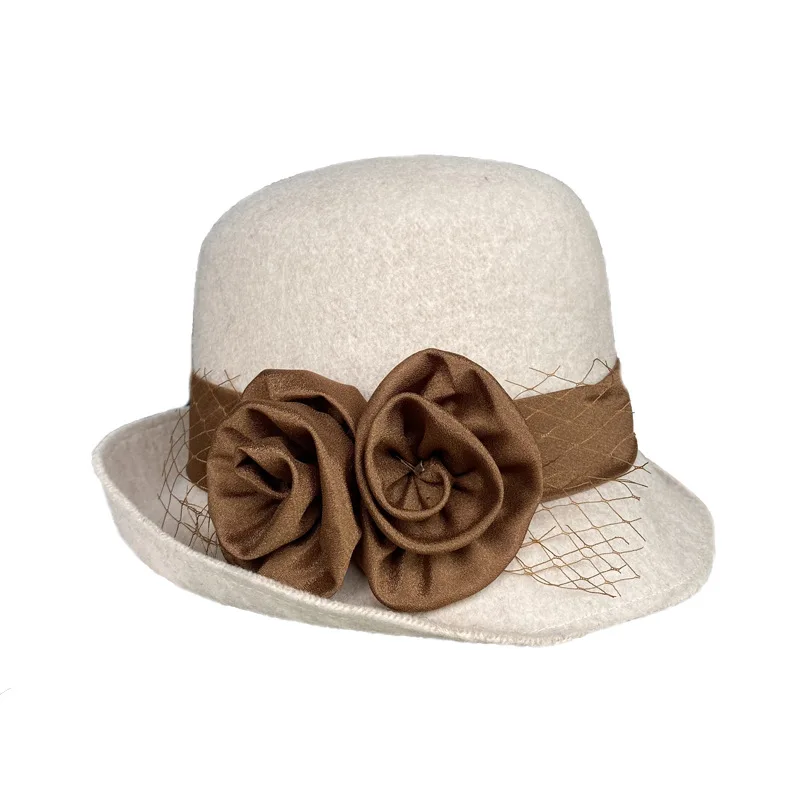 

Fedoras Felt Hats For Women Female Winter Australia Wool Vintage Floral Womens Fashion French Bowler Sombrero Fedora Wool Hat