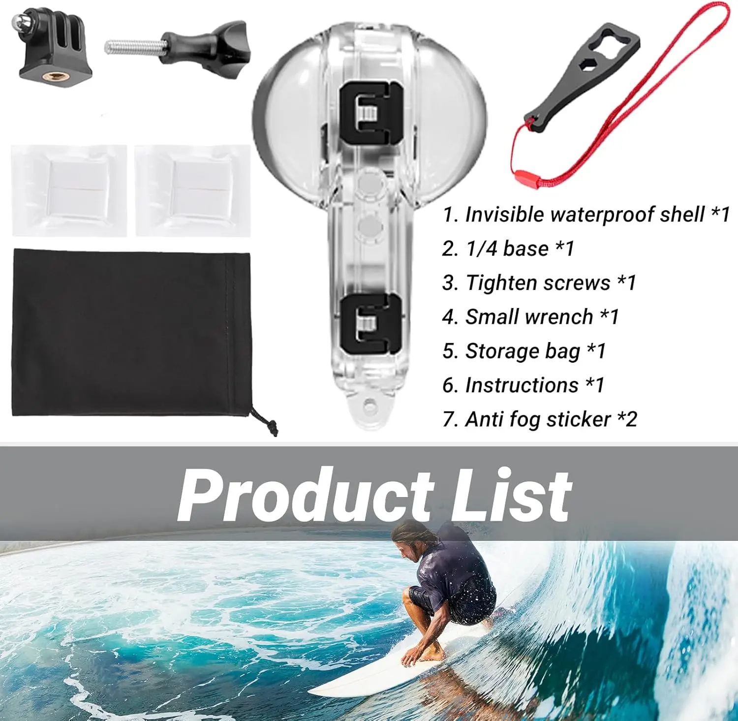 Coque de plongée Insta360 X4 Air étanche 50m - Lot invisible