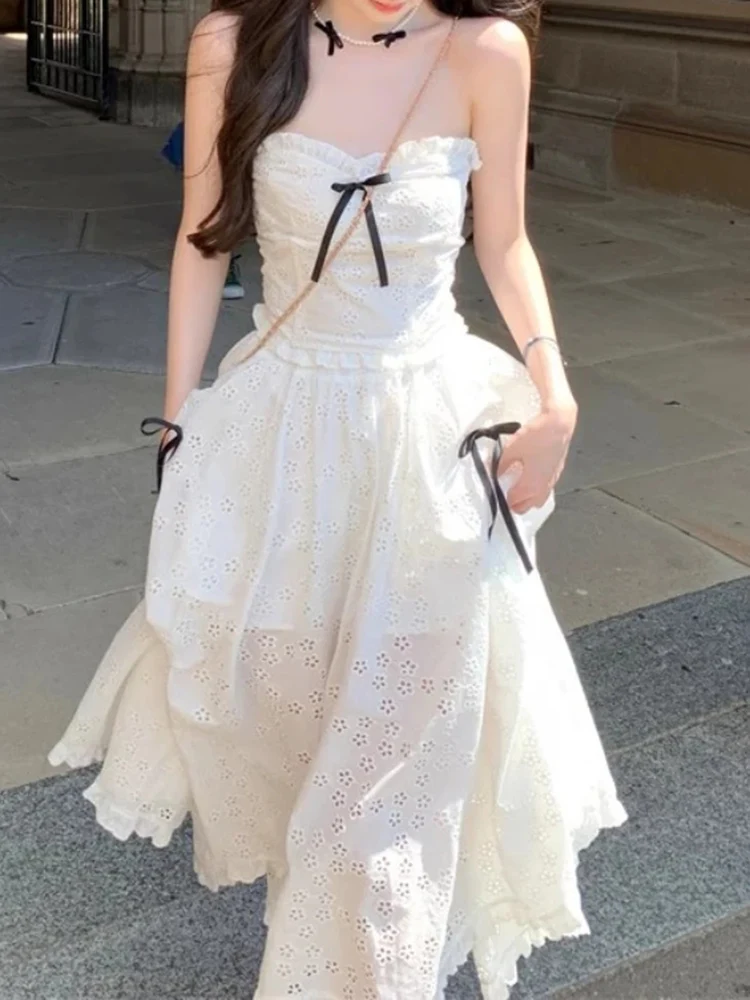 

Женский элегантный костюм-двойка с юбкой, привлекательный короткий топ без рукавов Y2k и повседневное облегающее платье средней длины в Корейском стиле на лето