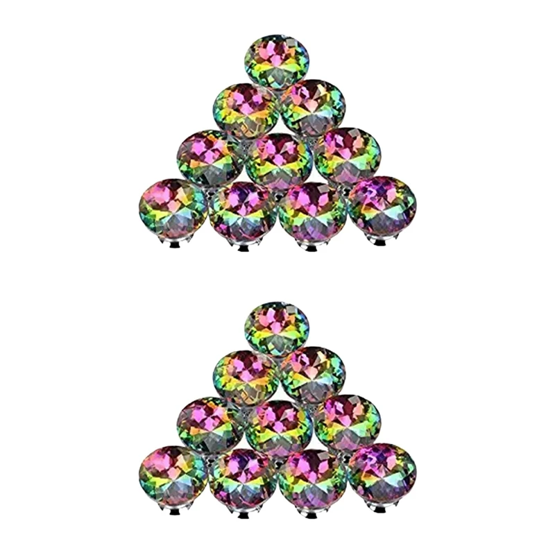 

20 шт. 30 мм Красочные Хрустальные Ручки, стеклянная ручка для дома, шкафа, ящика и комода