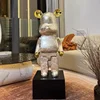 Gradient Bear Figure Plating Violent Bear 50/80cm Statues Large Mirror Sculpture Creative Luxury Living Room Decoration Ornament 4