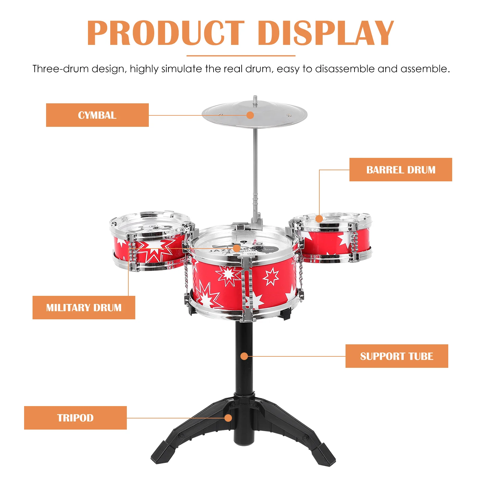 Children's Drum Kit Toddler Preschool Toy Musical Instrument Baby Gift Infant Developmental Toys Educational Kids Plastic Musical Percussion Instruments