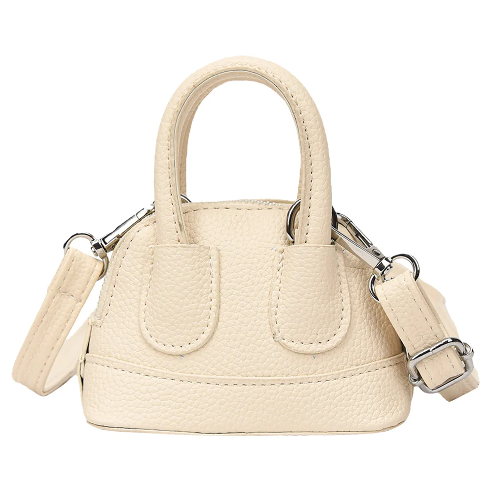 Shoulder Bag for Women Mini Shell Mini Coin Purse PU Leather with Zipper Top Handle Bag Solid Color Clutch Purse for Work Travel - Image 4