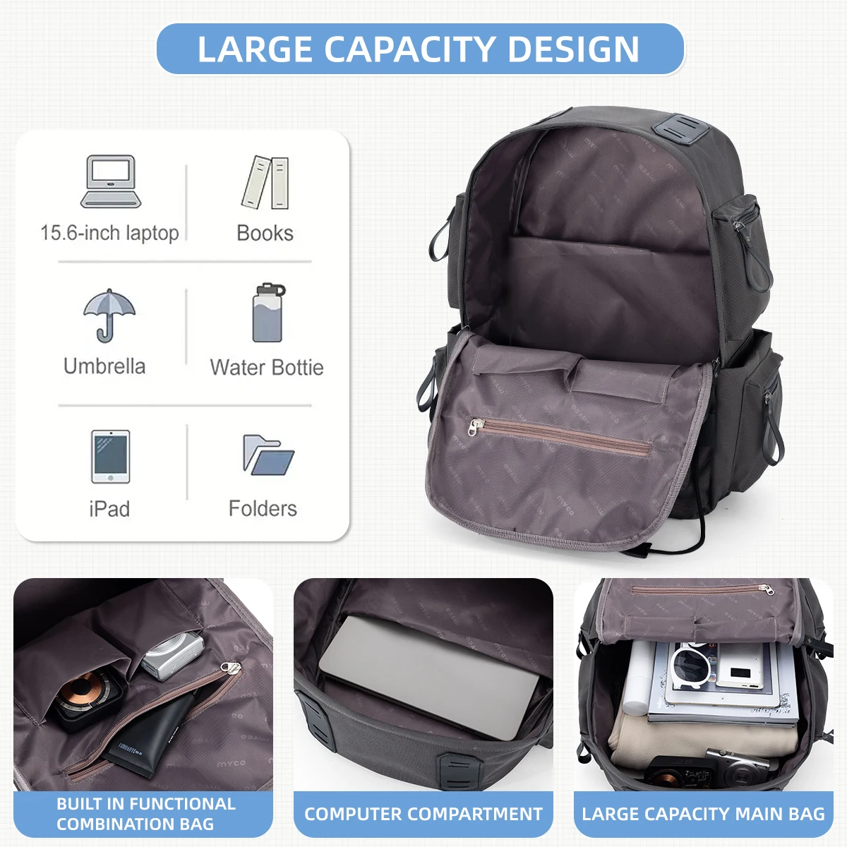 Backpack Women's Outdoor Hiking and Mountaineering Backpack 2024 New Computer Bag Mountain Climbing Travel Commuting Men's School Bag