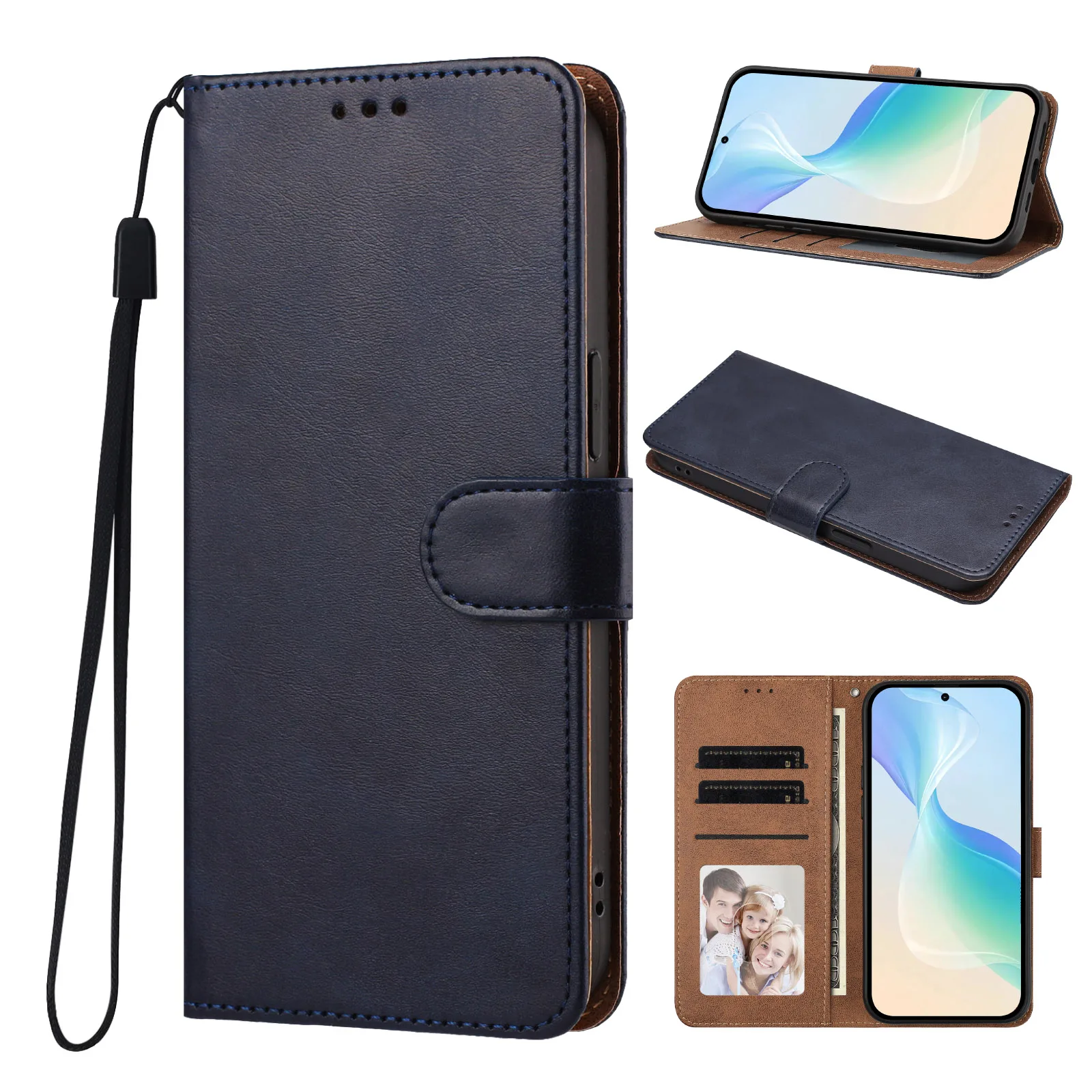 Luxury Leather Flip Wallet Phone Cover