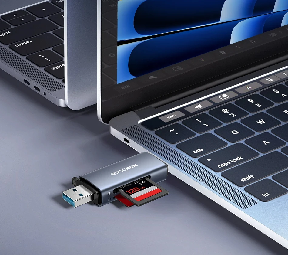 S15637dbdd34d497a86febc428c7f4a2eD Rocoren Lecteur Carte 2-en-1 – USB + Type-C Haute Vitesse