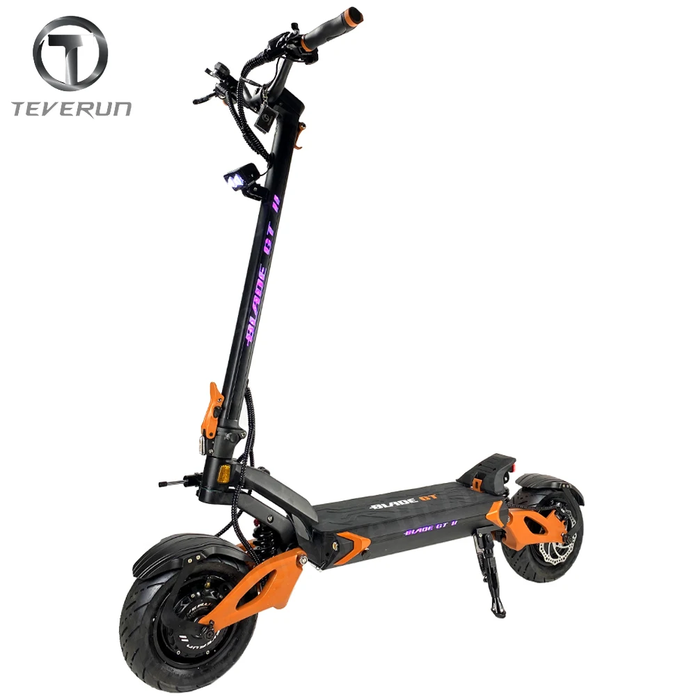Blade GT II 60V 26Ah Dual Motor 2*1600W LED Display NFC Top Speed 85km/h Full Hyd Brake Finger Throttle 10inch Teverun Scooter