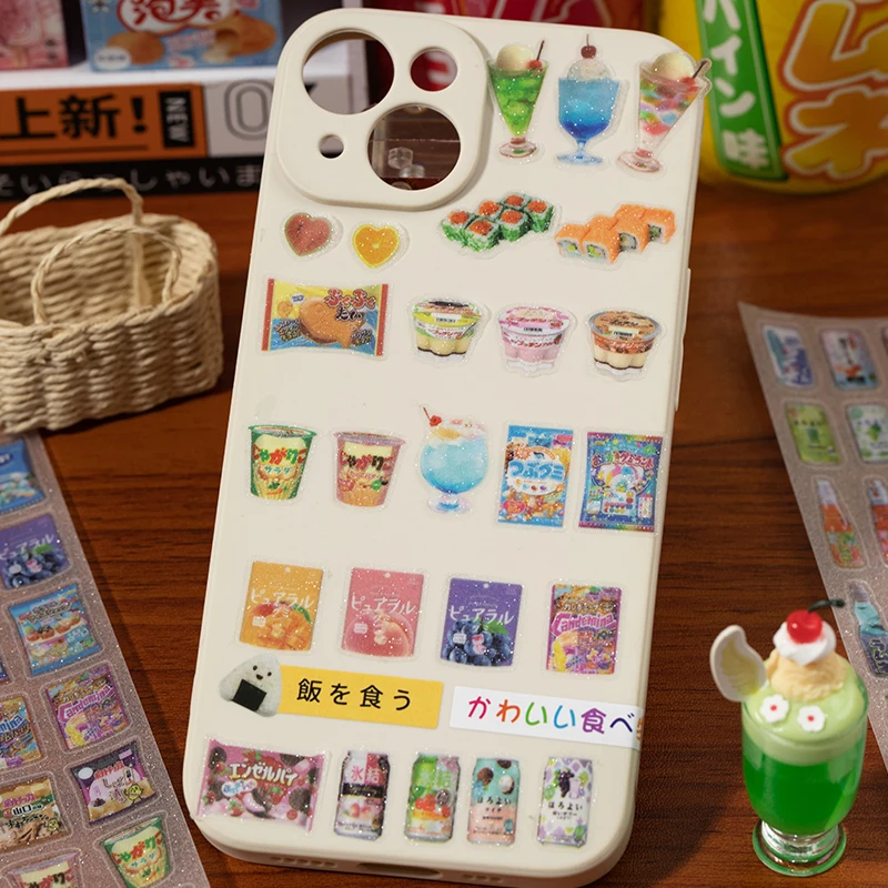 Cute Showa Confectionery Series Y2K Decoration Adhesive Tape Planner Handbook DIY Scrapbooking Journal Collage Material Stickers 2