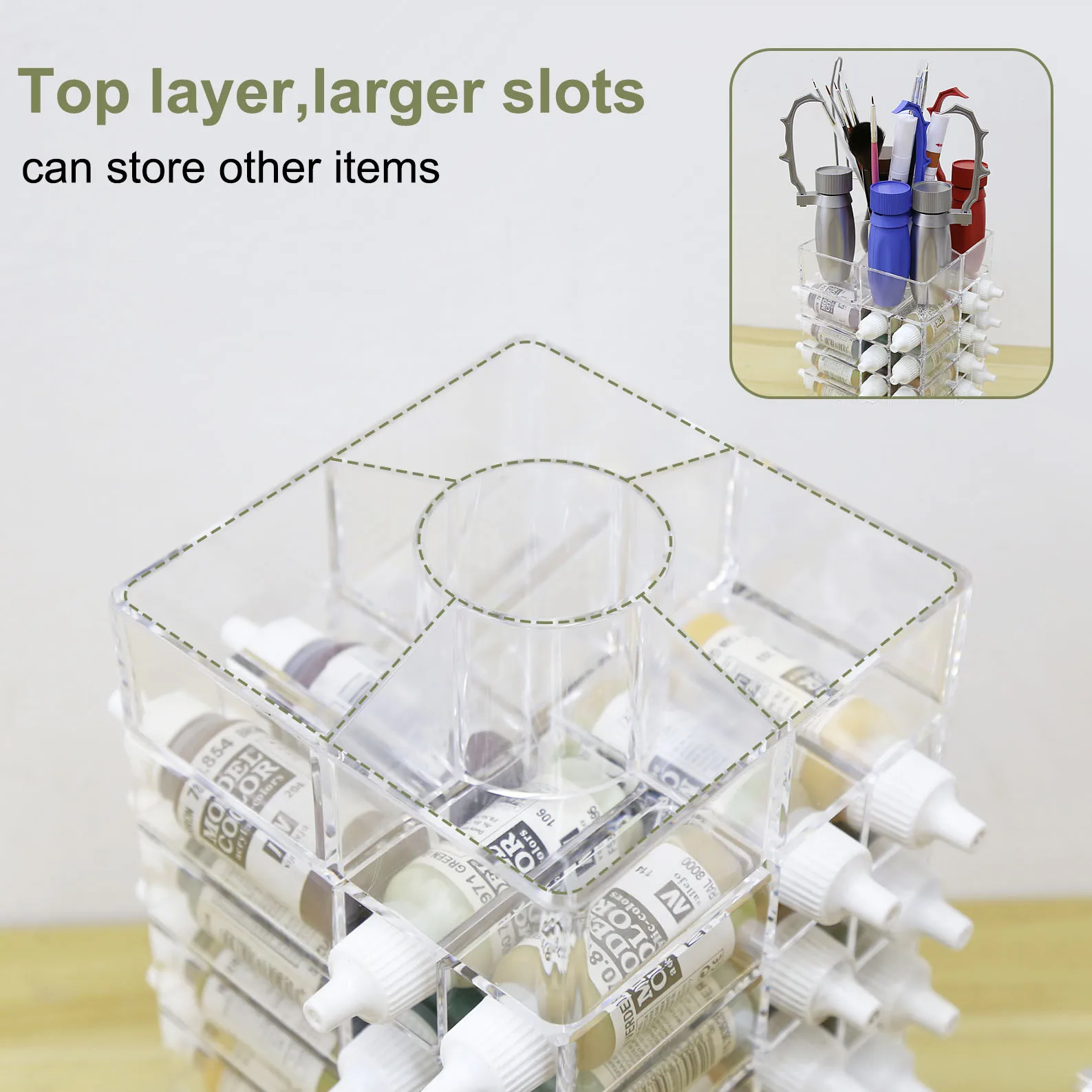 Evemodel 1pc Model Paint Organizer Pigment Bottle Spinning