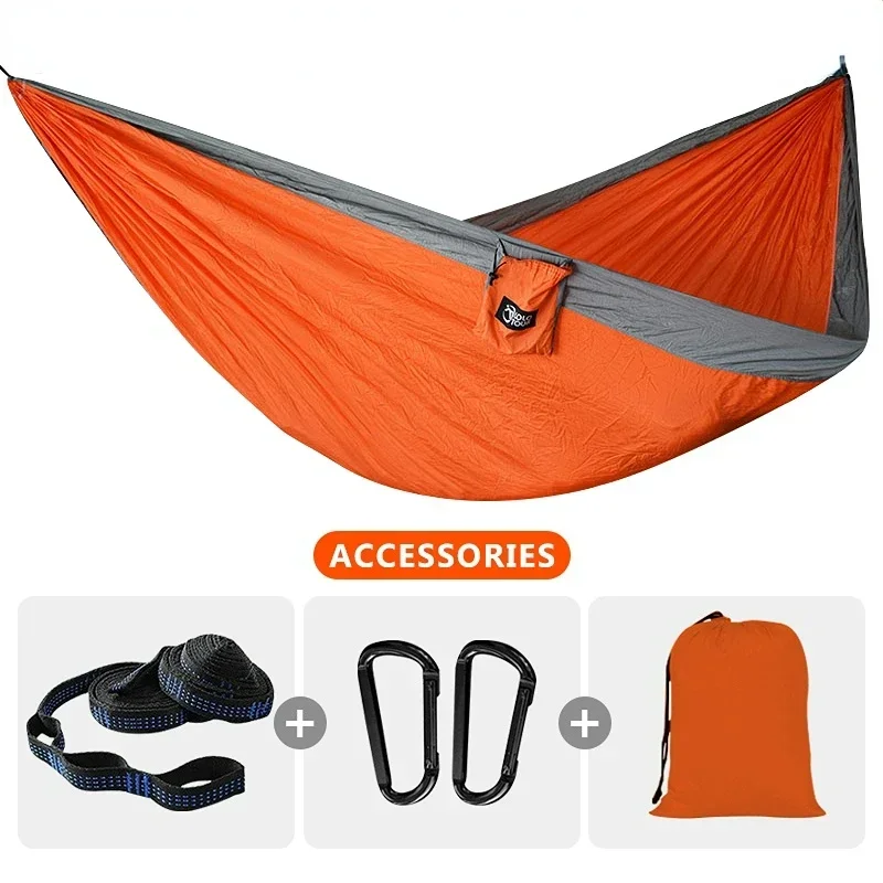 

Parachute Hammock single Person Portable Nylon Hammock for Travel Camping Beach sleeping bed adults hanging bed