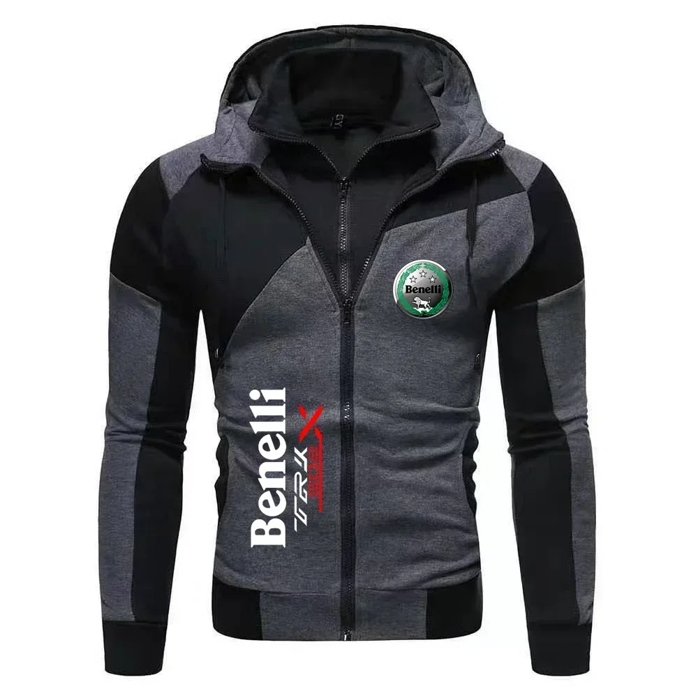 Fashionable men's motorcycle double-layer double zipper jacket brand Benelli logo  jacket outdoor windproof motorcycle top 5