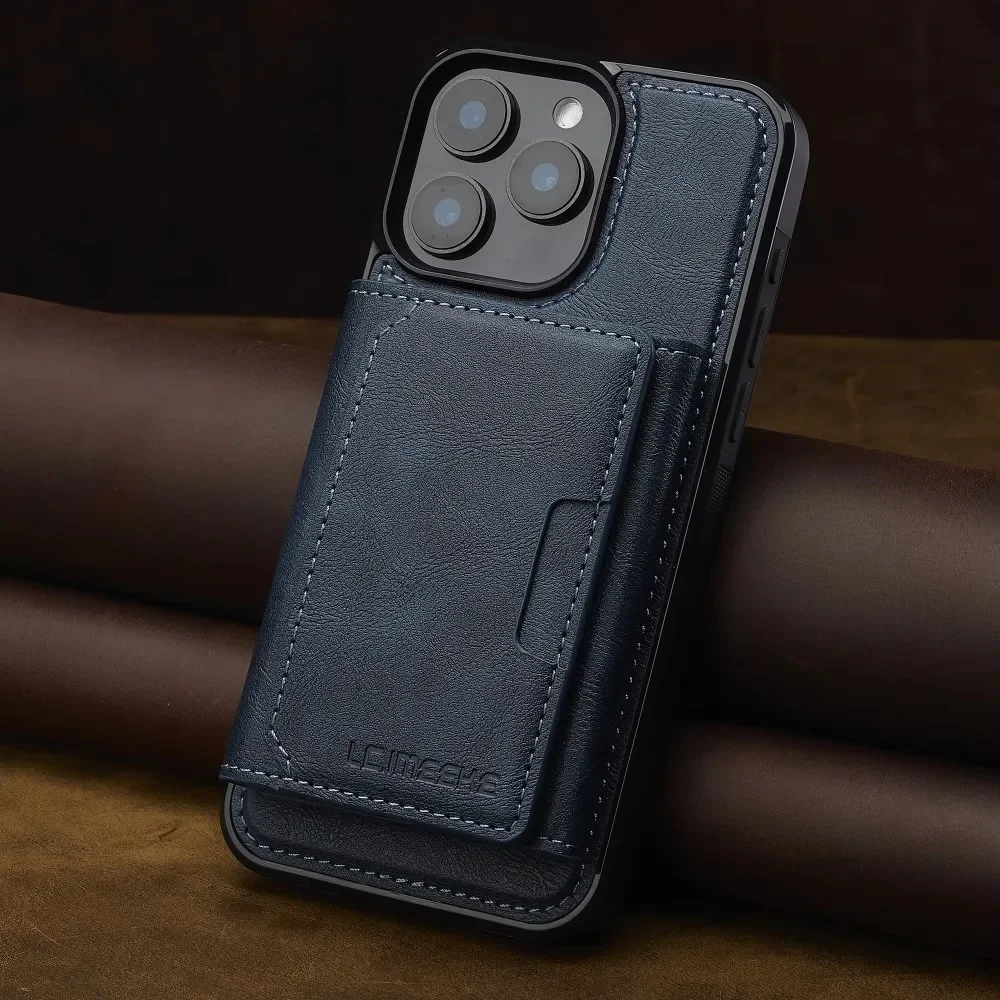 Detachable Wallet Case For iPhone 16 Pro Max 15 14 Plus 13 12 11 XS XR X 7 8 SE 2022 2020 2024 For MagSafe Cards Holder Cover