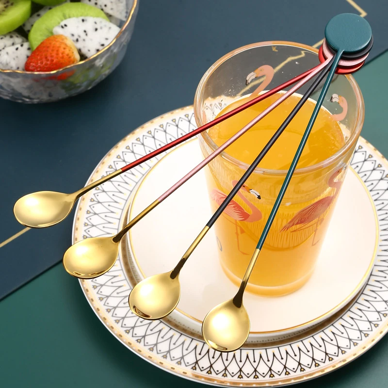 21cm Stainless Steel Stir Bar Spoon Mixing Ounces Cocktail Drink Stirrers Long Handle Coffee Ice Spoon Bartender Bar Accessories