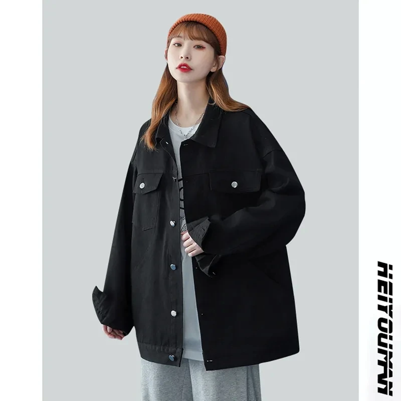 

Женская джинсовая куртка, темно-зеленая джинсовая куртка для работы в уличном стиле, новая модель 2023, весна-осень