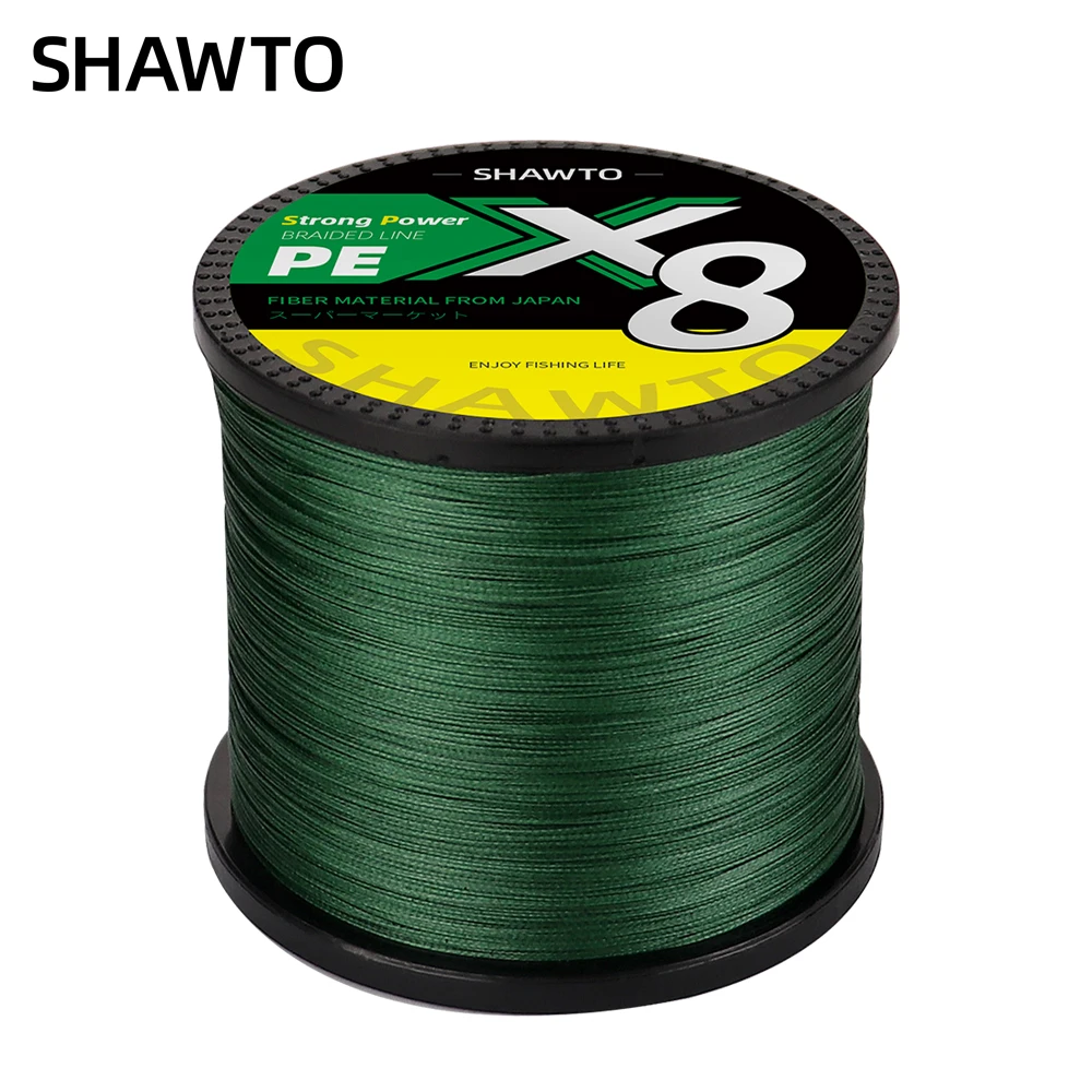 Shawto 8 Strand Japan Braided Line Multifilament Fishing Line 300M 1000M Carp Fishing Accessories 14-100LB Pe Line 8 Braid Wire 6
