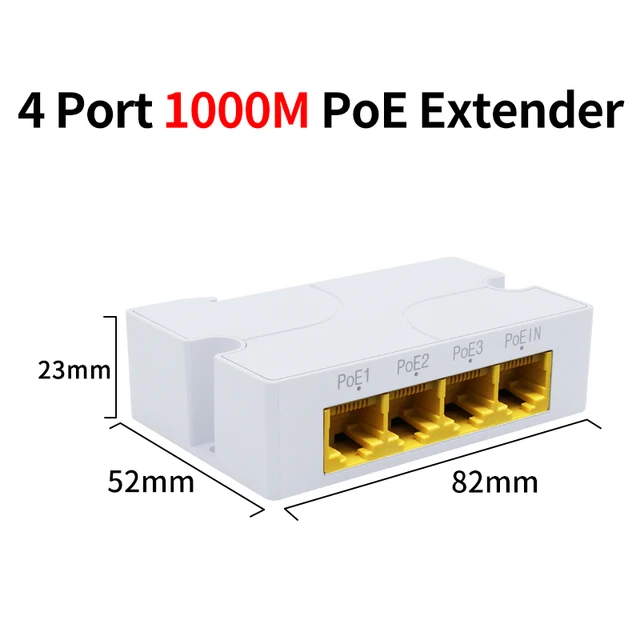 Gigabit Poe Extender 4 Ports, 1 entrée Poe, 3 Sorties Poe Gigabit Poe Extender 4 Ports, 1 entrée Poe, 3 Sorties Poe