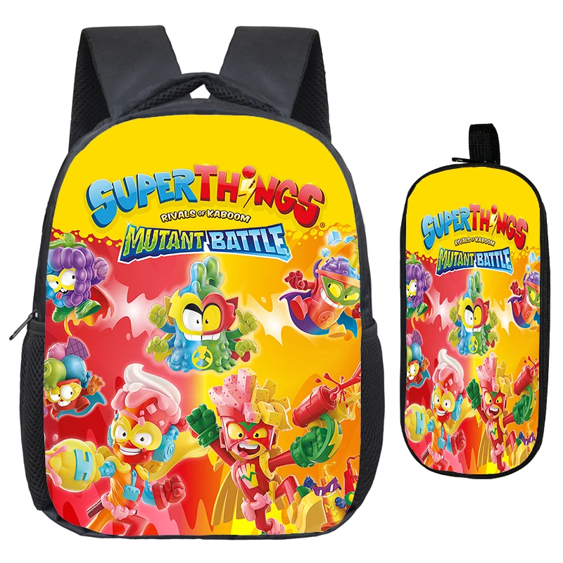 

2pcs Set Superthings Backpack Kids Kindergarten Bookbag Boys Girls Cartoon School Bags SUPERTHINGS Backpack Toddler Bag Mochila