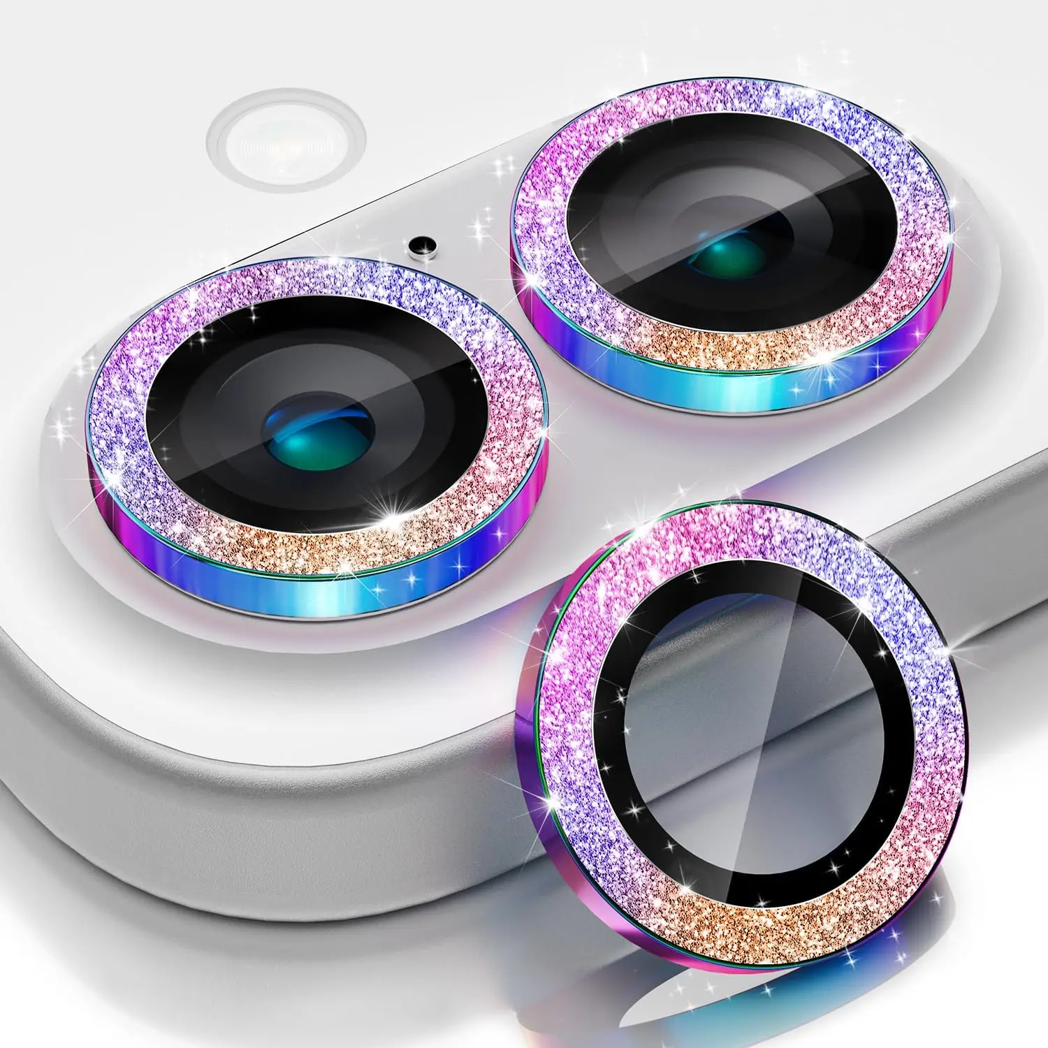 Bling Glitter Ultra-HD Tempered Glass Camera Lens Protector