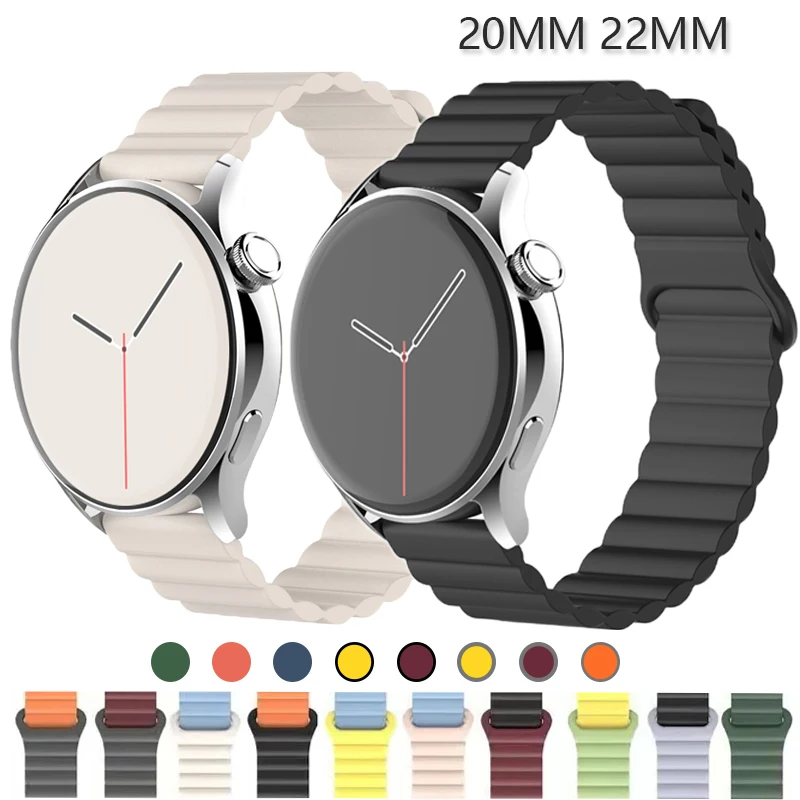 Bucle Magnético Para Samsung Galaxy Watch 6/5 Pro/4/Classic/Active 2/3, Pulsera De Silicona Resistente Al Agua De 20Mm Y 22Mm