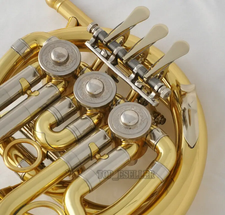 Gold Piccolo Mini French Horn Bb with Case