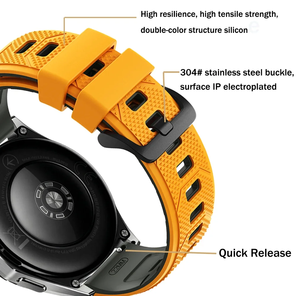 Breathable Silicone Strap with PC Glass Case – 2-in-1 Bracelet and Screen Protector