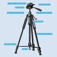 Phone Travel Self Tripod  Aluminum Tall 55” 140CM Stand With Quick Plates Mount Pan Head For Canon Nikon DSLR SLR Digital Camera - Image 4