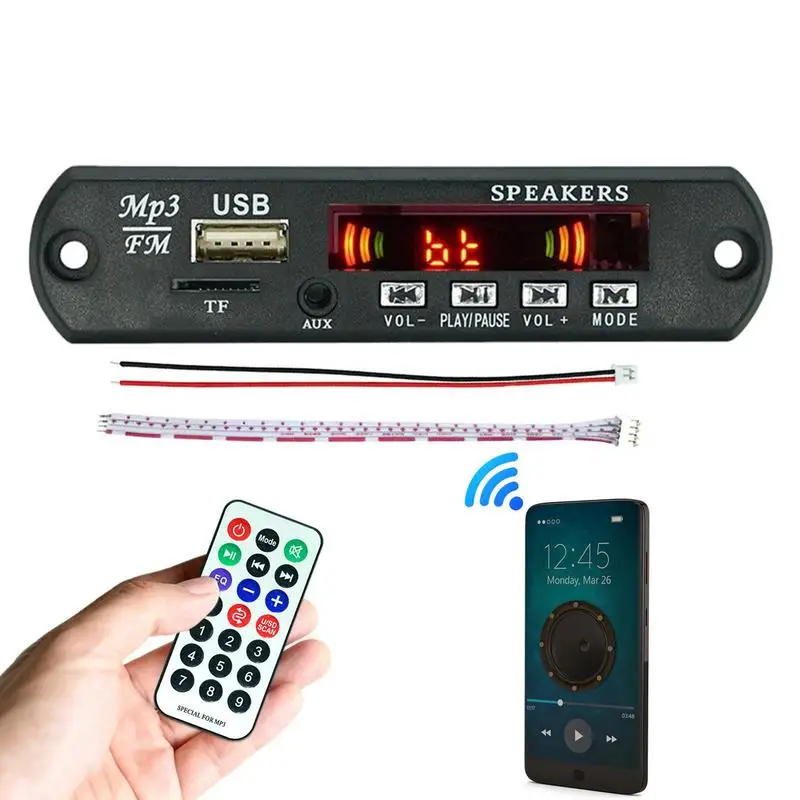 

Amplifier MP3 Player Module Support Bluetooths Board Amplifier Car Wireless FM Radio Module Support TF WMA WAV FLAC