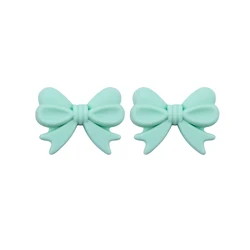 Sunrony Bowknot Silicone Beads Set for DIY Jewelry and Accessories - Pack of 10 (10pcs Mint green)
